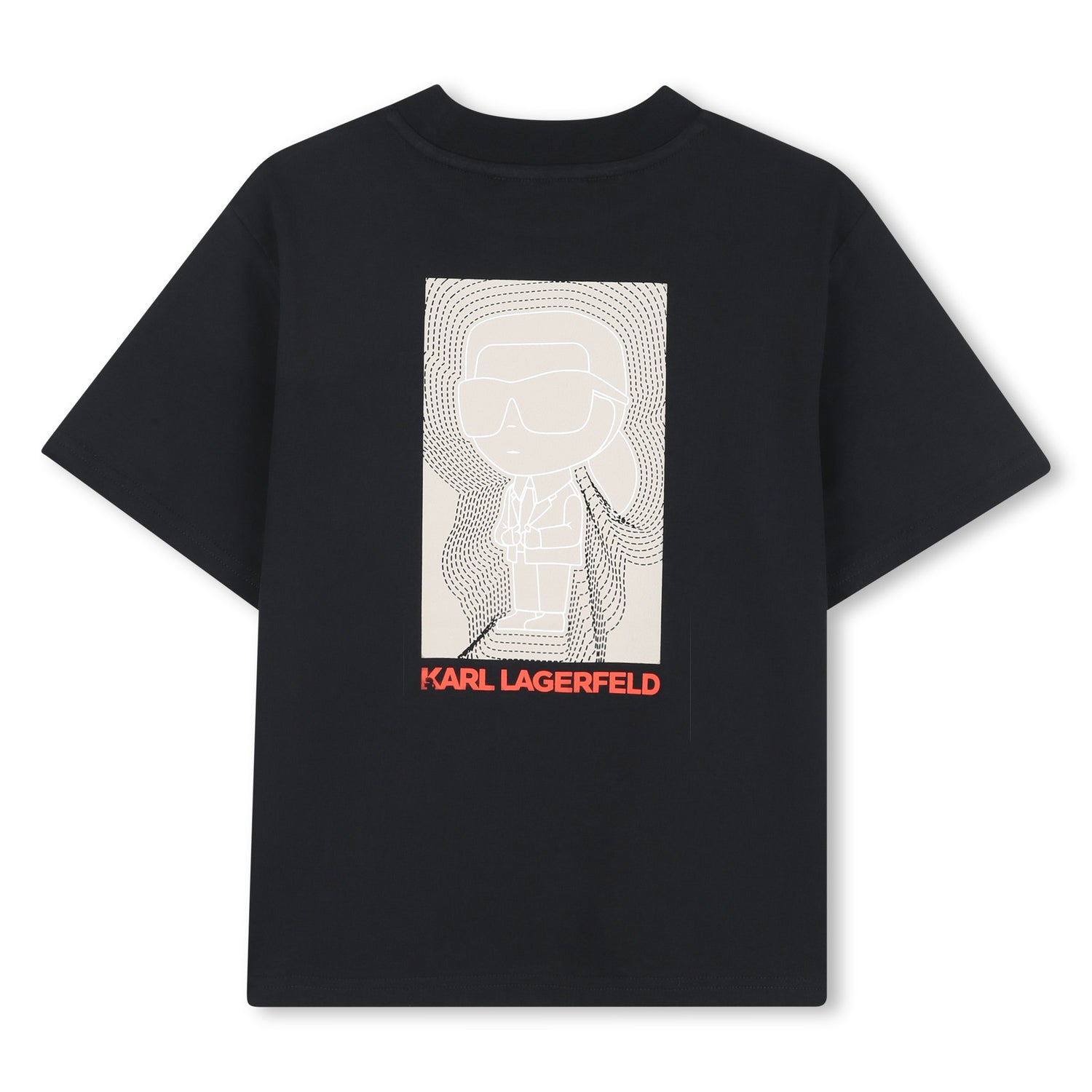 Black Short Sleeve T-Shirt with Karl Lagerfeld Graphic Back Print