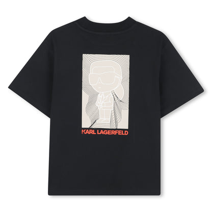 Black Short Sleeve T-Shirt with Karl Lagerfeld Graphic Back Print