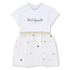 Bi-Material Ceremony Dress in White Karl Lagerfeld Kids