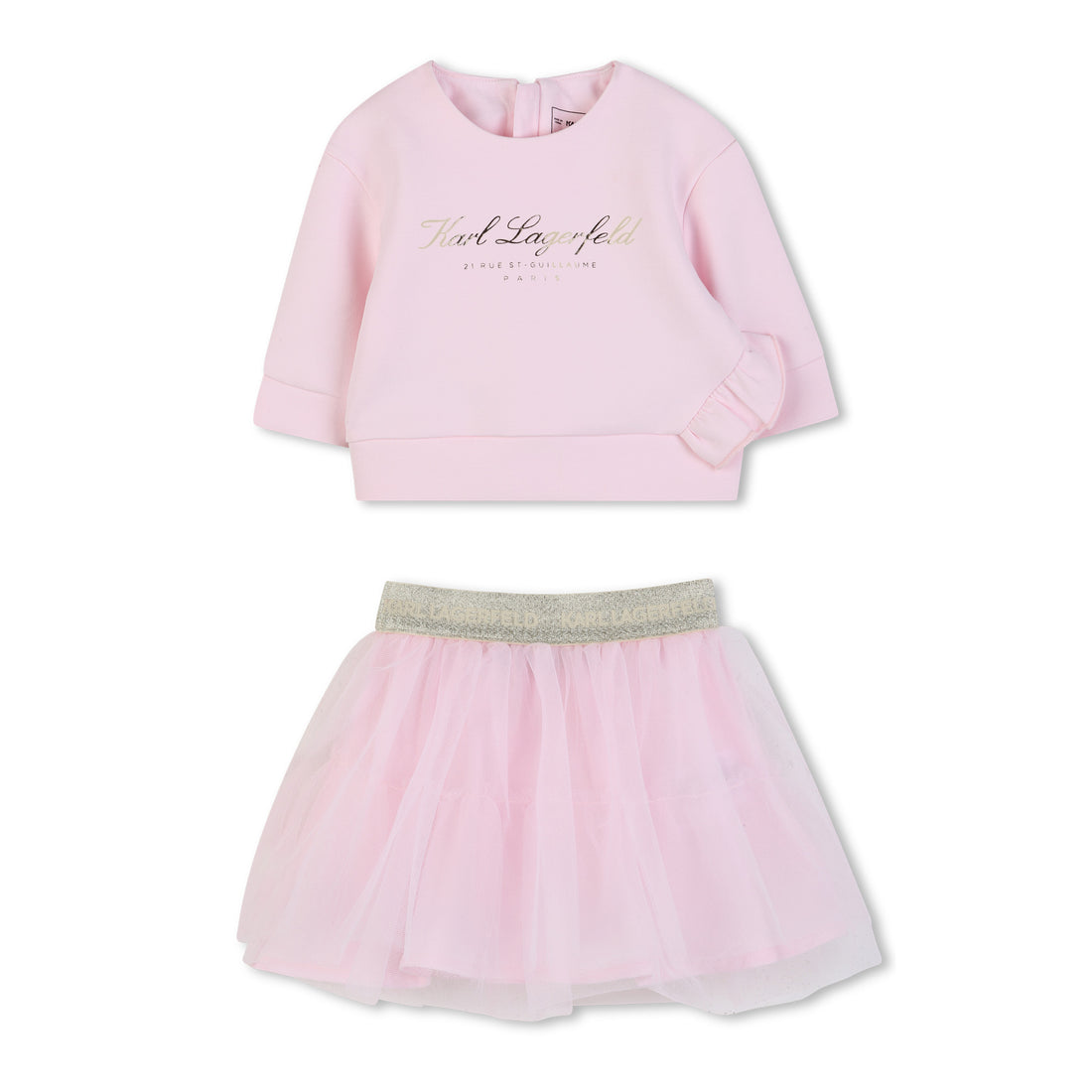 Sweatshirt &amp; Skirt Set in Pale Pink Karl Lagerfeld Kids