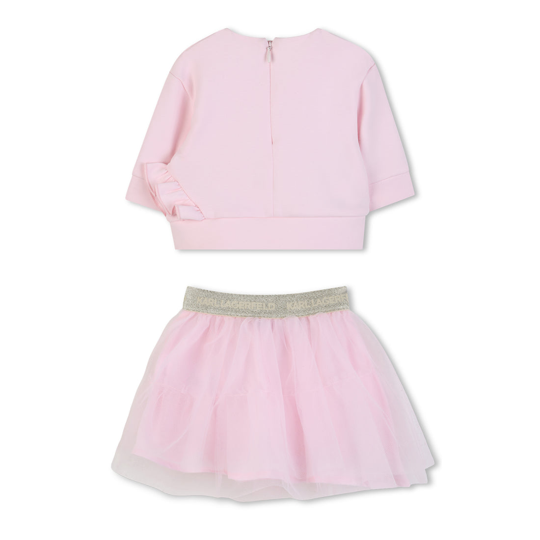 Sweatshirt &amp; Skirt Set in Pale Pink Karl Lagerfeld Kids
