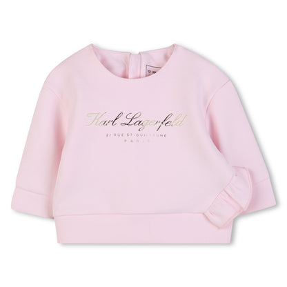 Sweatshirt &amp; Skirt Set in Pale Pink Karl Lagerfeld Kids