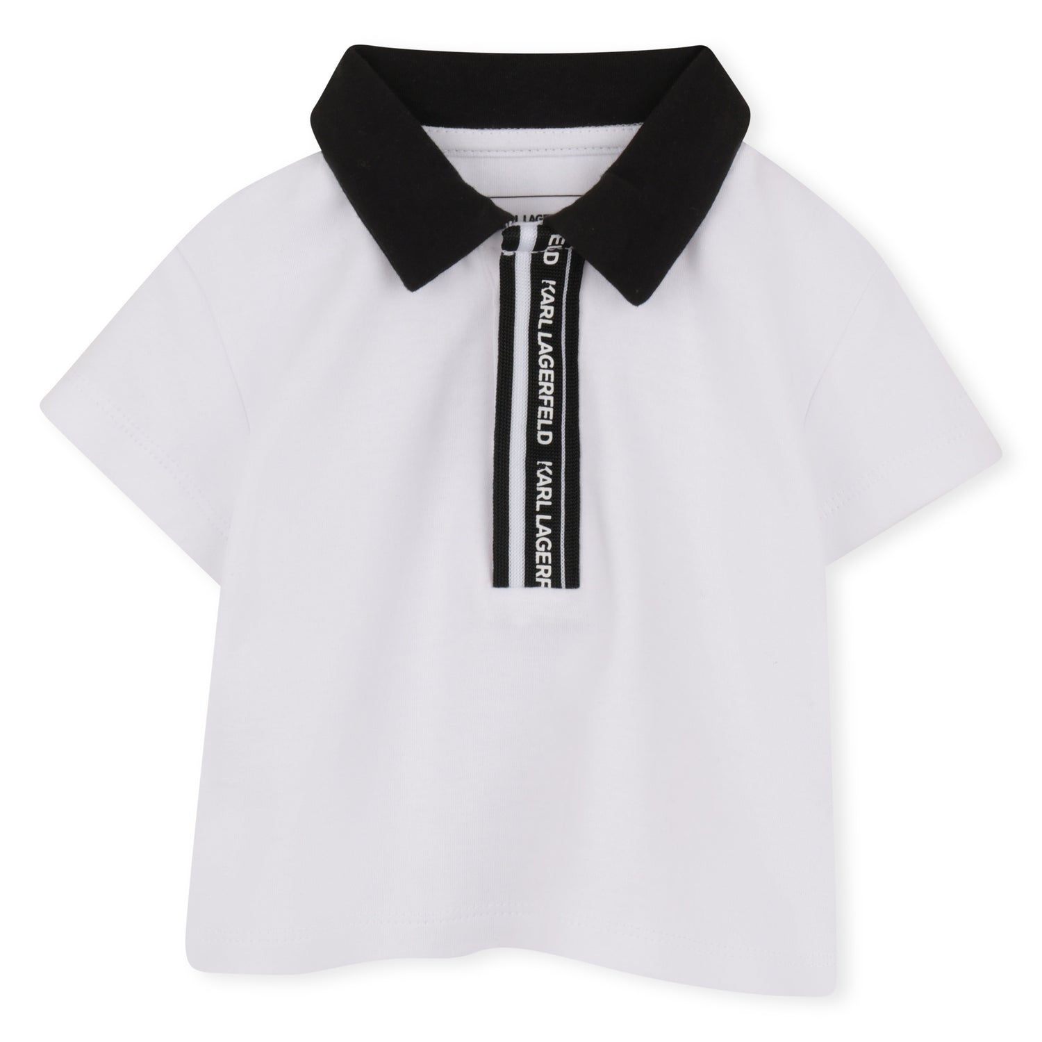 Polo Shirt &amp; Short Set in White and Light Blue Karl Lagerfeld Kids