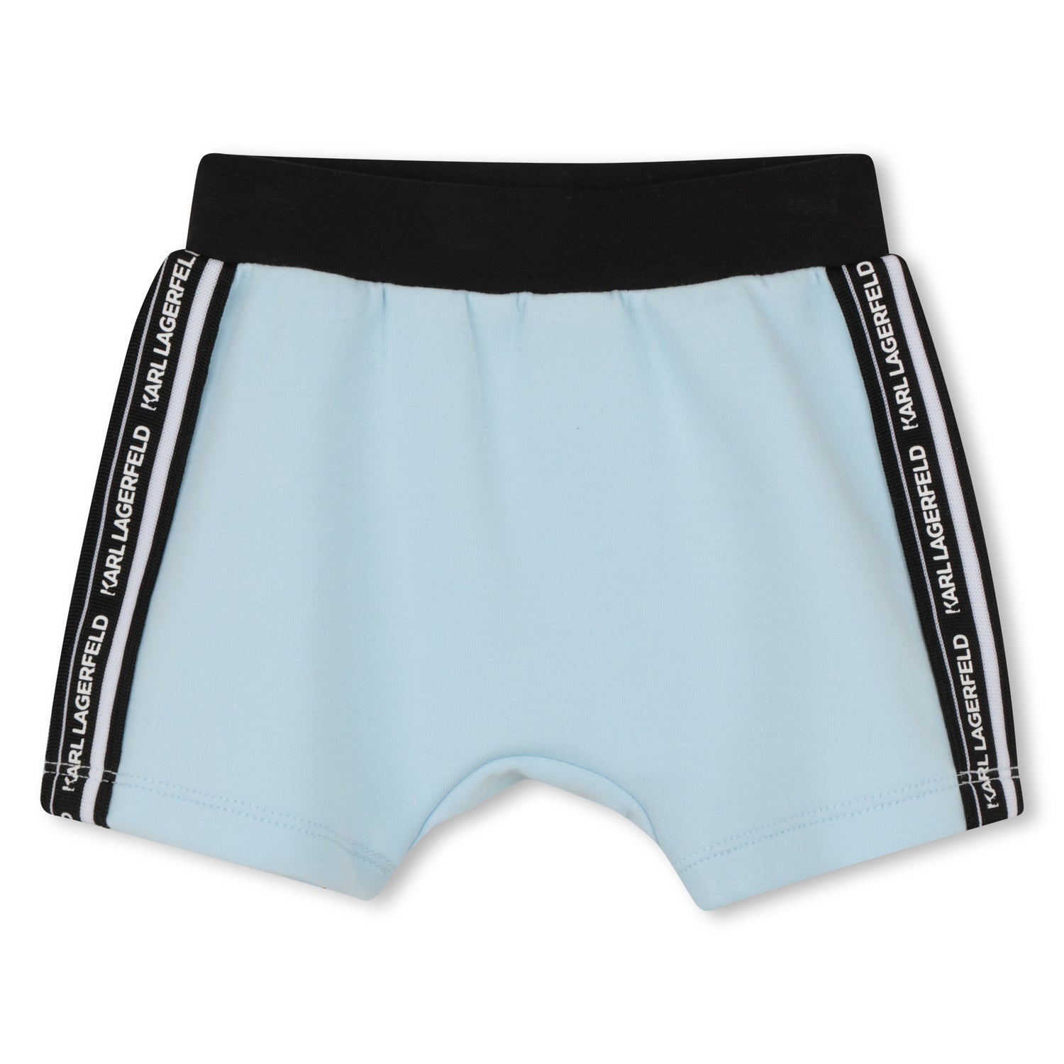 Polo Shirt &amp; Short Set in White and Light Blue Karl Lagerfeld Kids