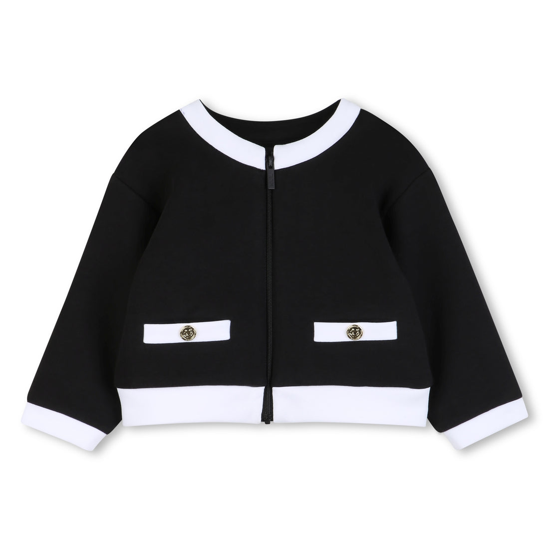 Cardigan, T-Shirt &amp; Shorts 3-Piece Set in Black and White Karl Lagerfeld Kids