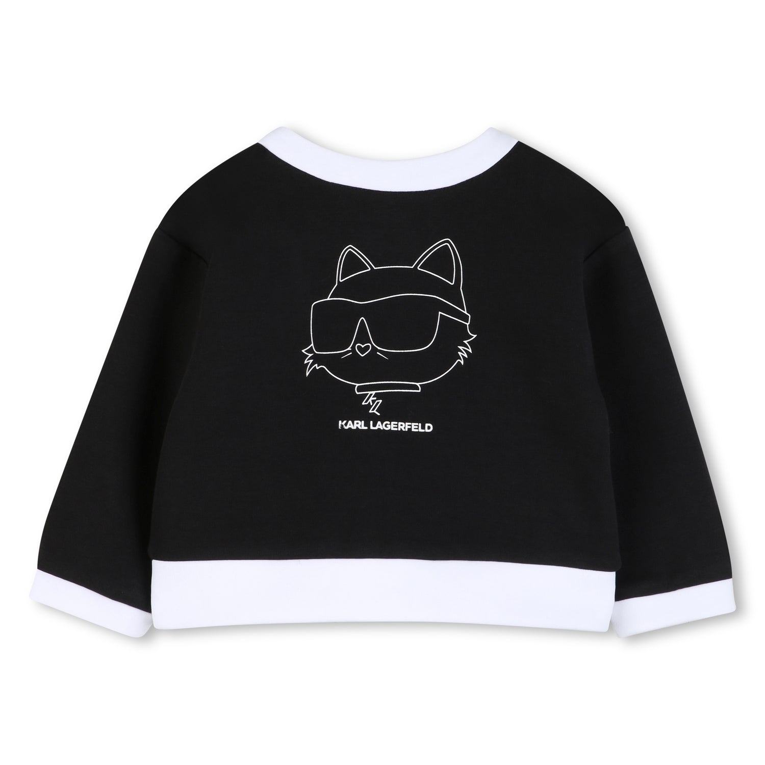 Cardigan, T-Shirt &amp; Shorts 3-Piece Set in Black and White Karl Lagerfeld Kids