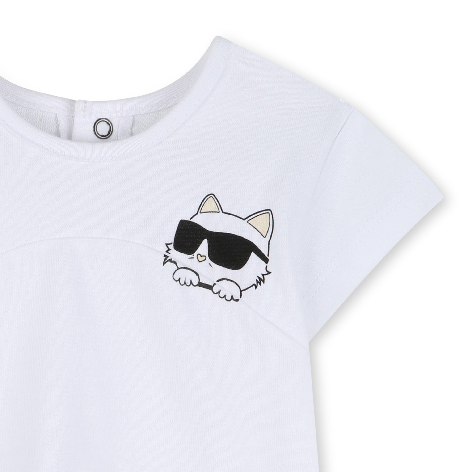 Cardigan, T-Shirt &amp; Shorts 3-Piece Set in Black and White Karl Lagerfeld Kids