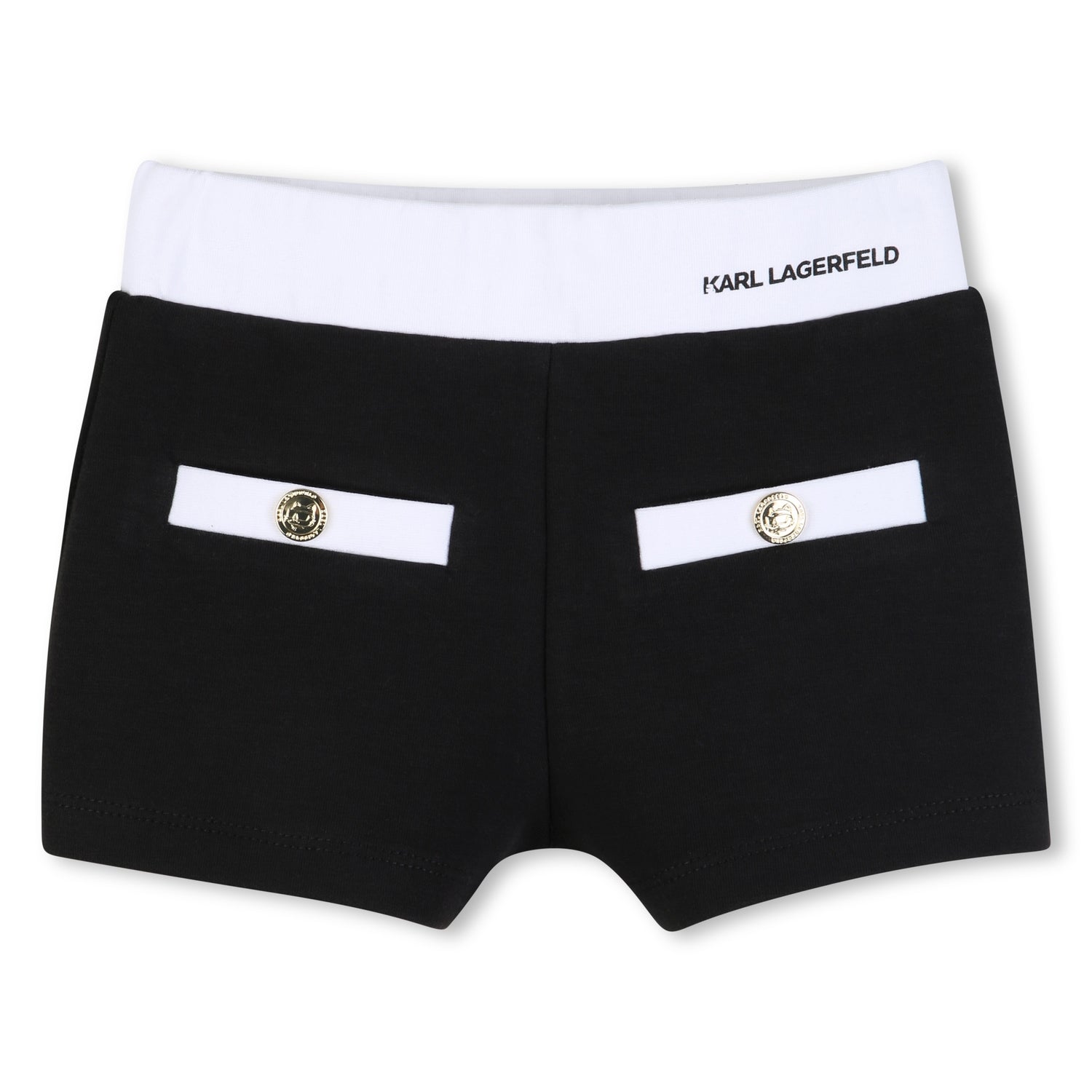 Cardigan, T-Shirt &amp; Shorts 3-Piece Set in Black and White Karl Lagerfeld Kids