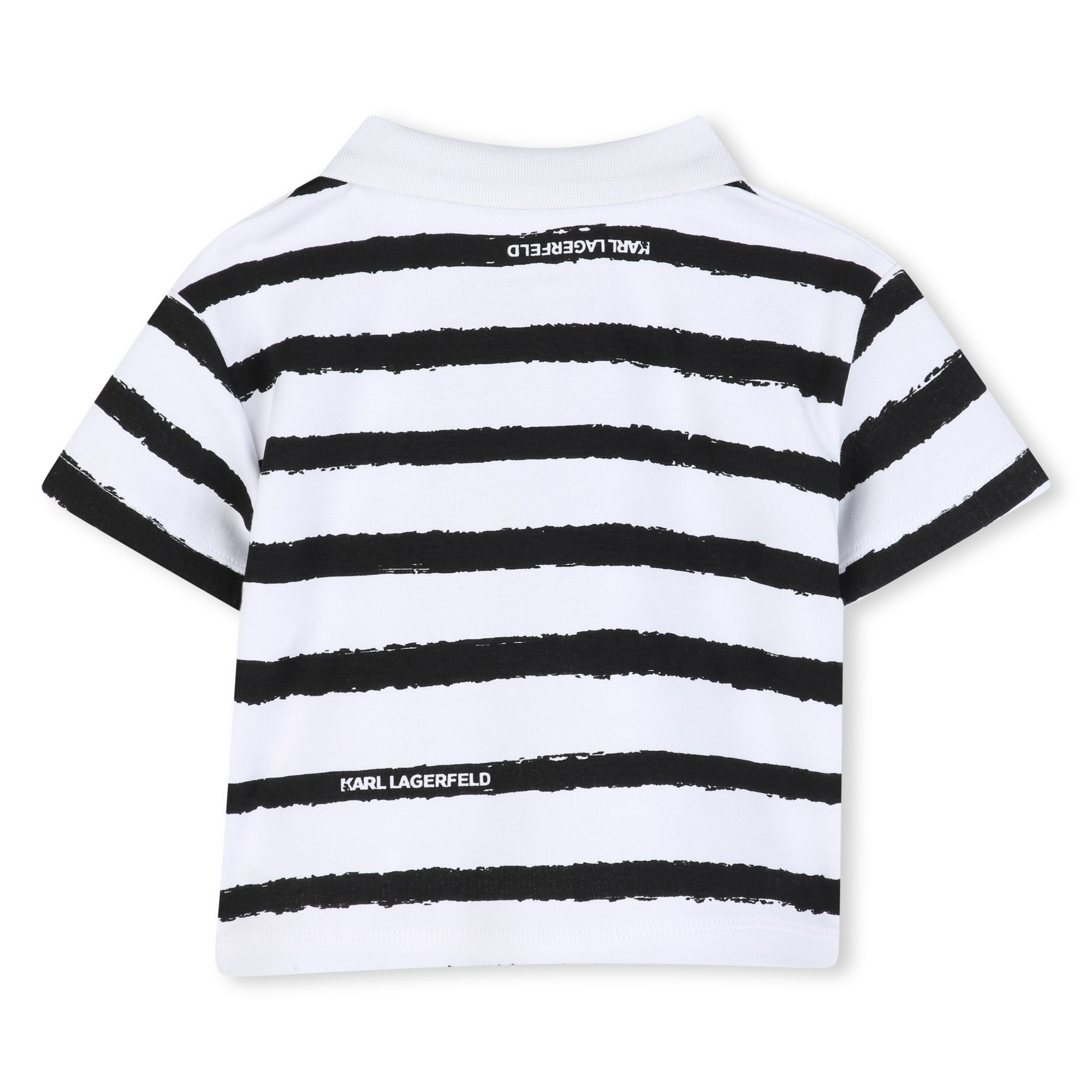 Polo Shirt &amp; Shorts Set in White and Black Karl Lagerfeld Kids