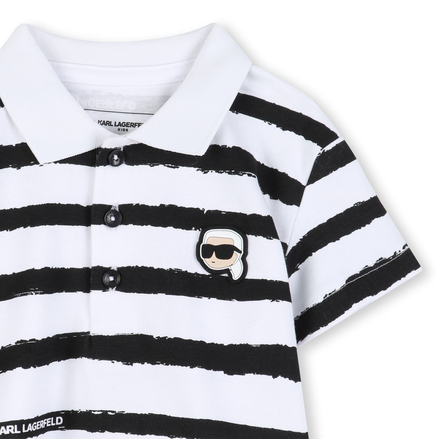 Polo Shirt &amp; Shorts Set in White and Black Karl Lagerfeld Kids