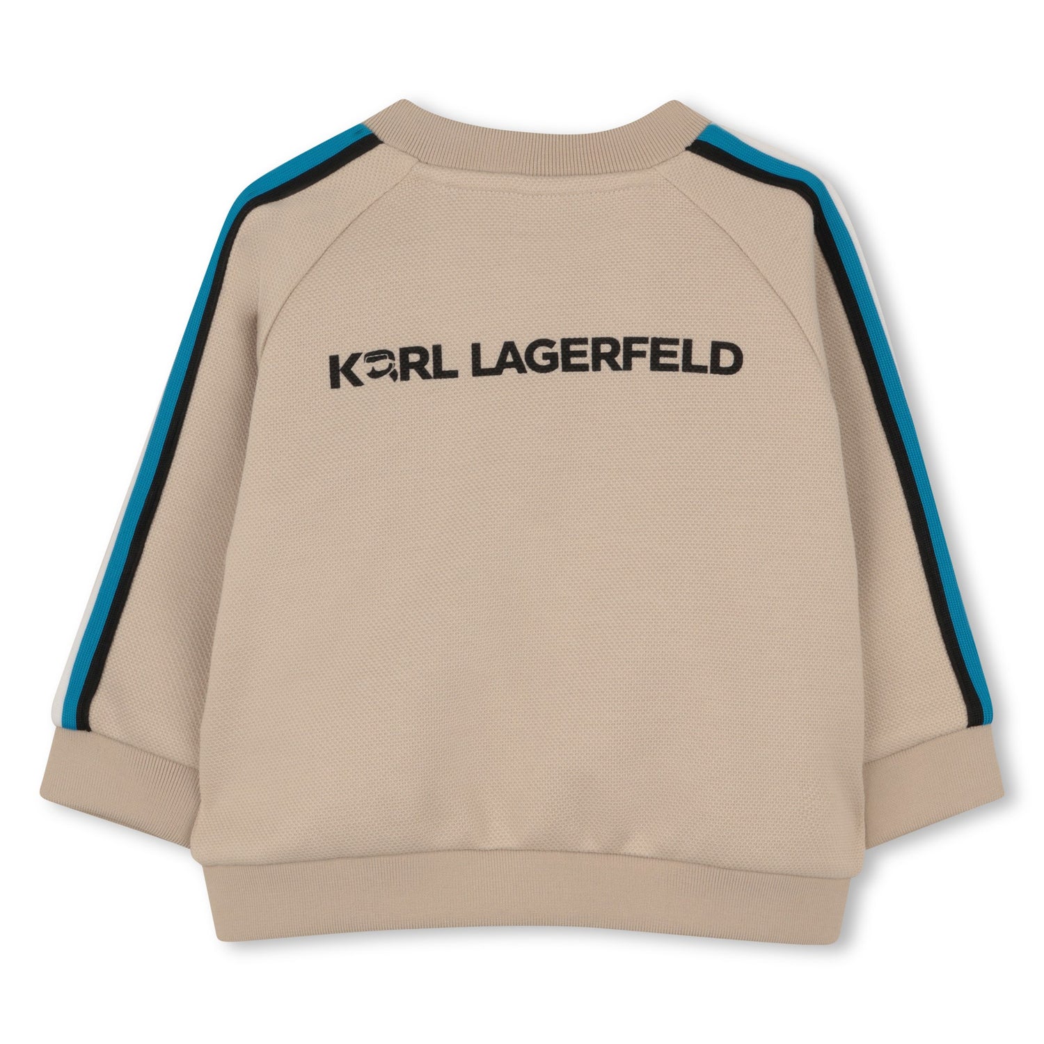 Cardigan, T-Shirt &amp; Trousers Set in Beige Karl Lagerfeld Kids