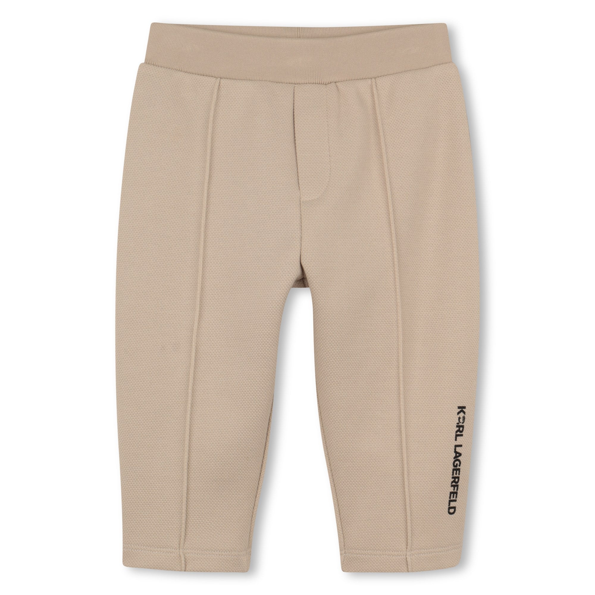 Cardigan, T-Shirt &amp; Trousers Set in Beige Karl Lagerfeld Kids