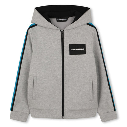 Hoodie Cardigan in Black Double Jersey Karl Lagerfeld Kids