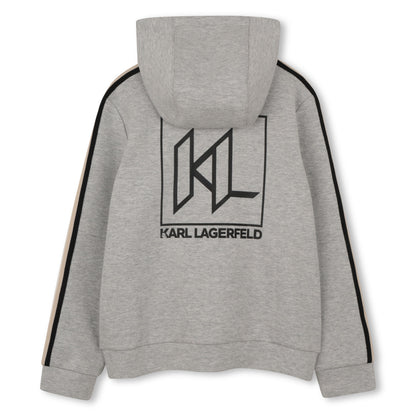 Hoodie Cardigan in Black Double Jersey Karl Lagerfeld Kids