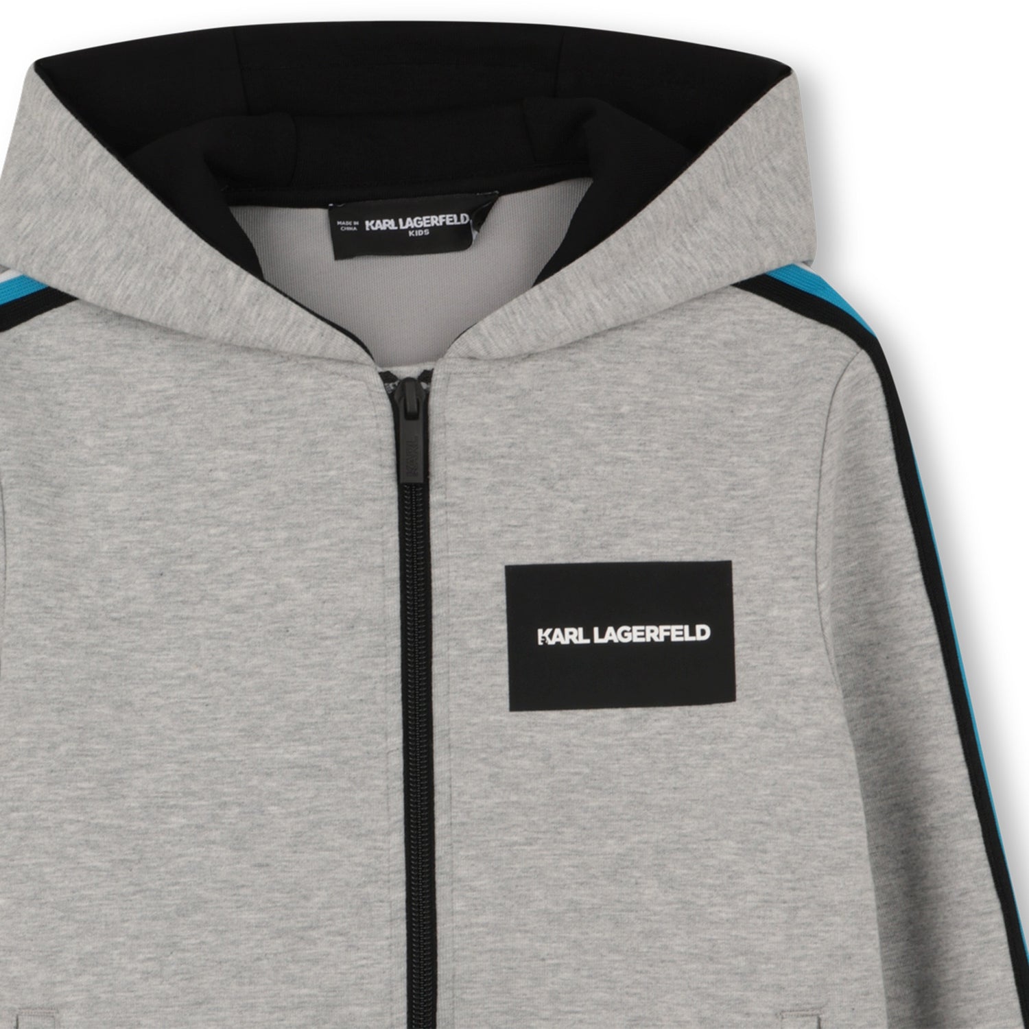 Hoodie Cardigan in Black Double Jersey Karl Lagerfeld Kids