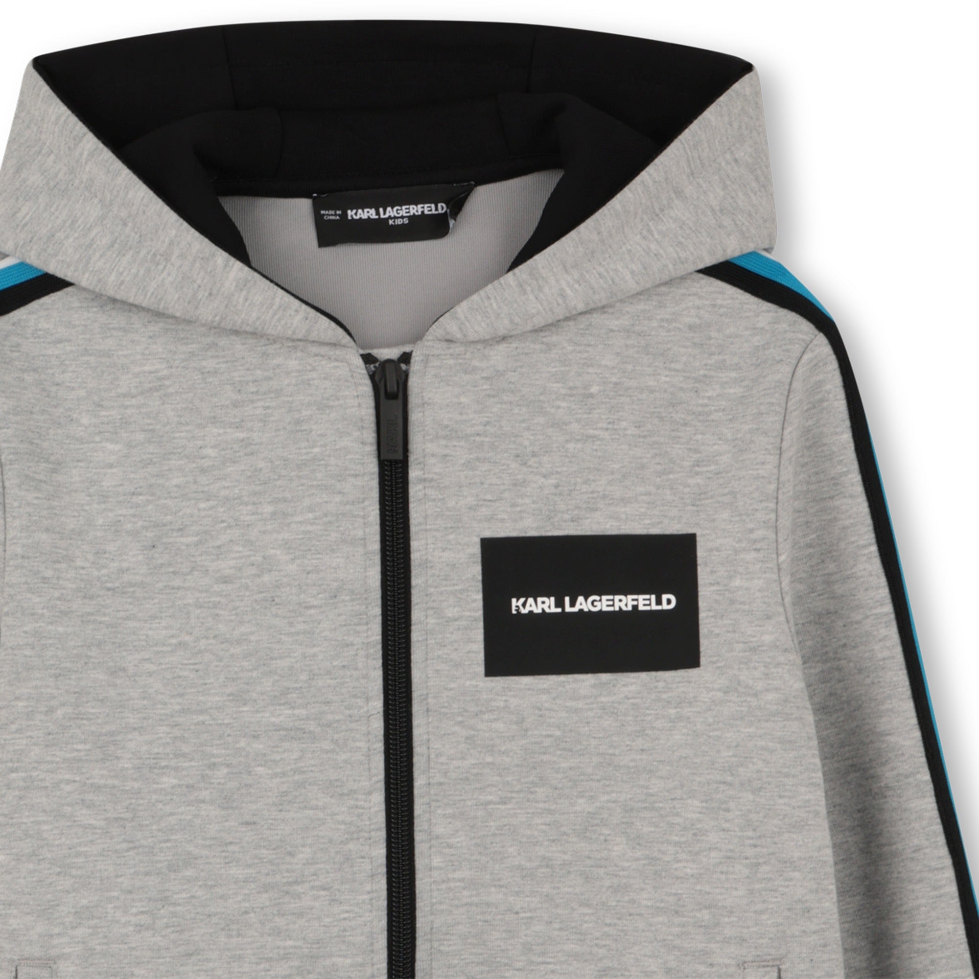 Hoodie Cardigan in Black Double Jersey Karl Lagerfeld Kids