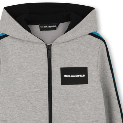 Hoodie Cardigan in Black Double Jersey Karl Lagerfeld Kids