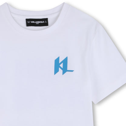T-Shirt in White Organic Cotton Karl Lagerfeld Kids