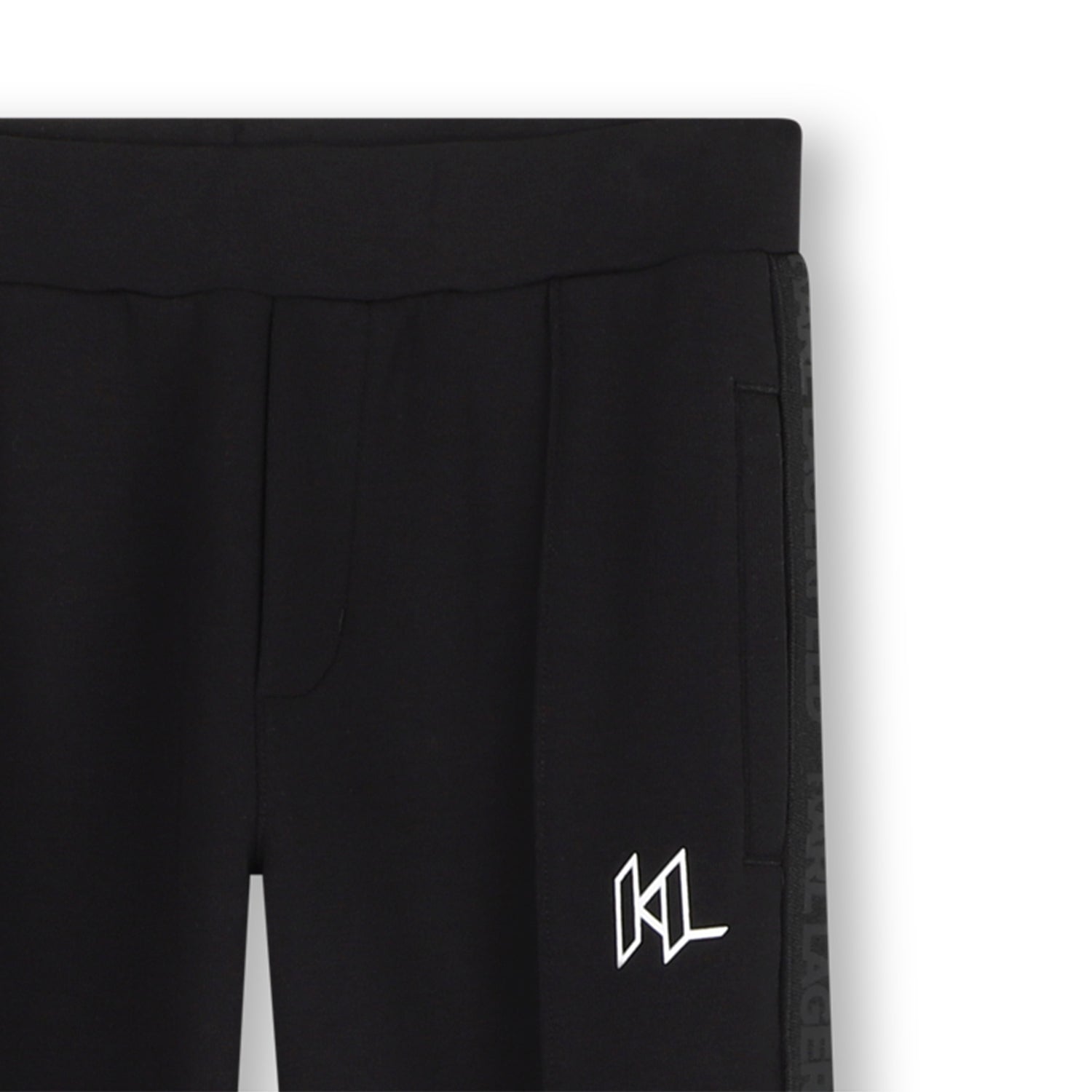 Jog Pants in Black Double Jersey Karl Lagerfeld Kids