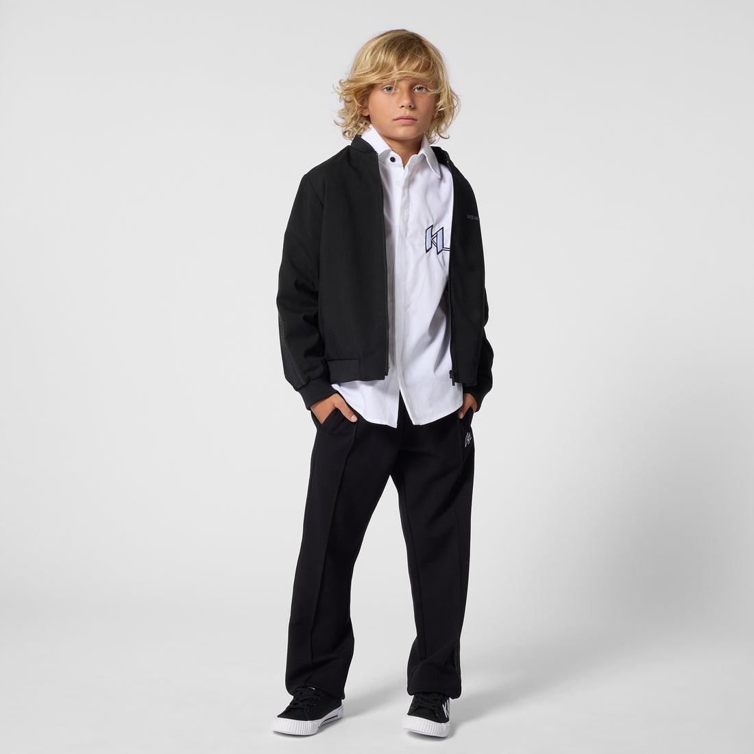 Jog Pants in Black Double Jersey Karl Lagerfeld Kids