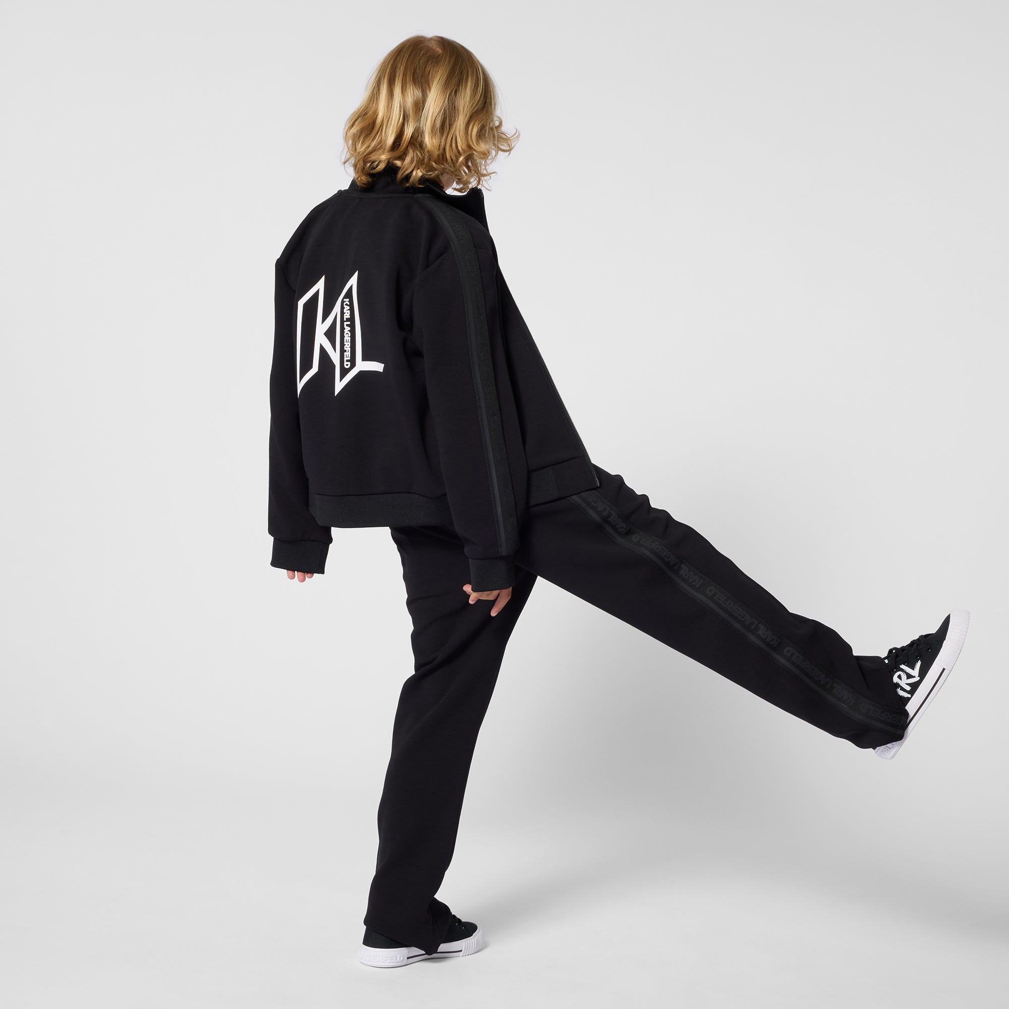 Jog Pants in Black Double Jersey Karl Lagerfeld Kids