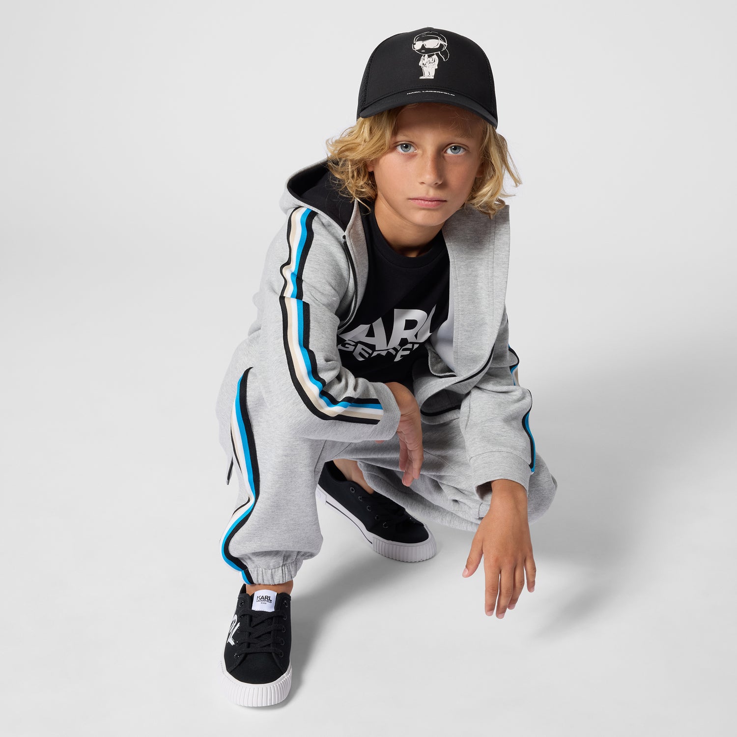 Jog Pants in Grey Double Jersey Karl Lagerfeld Kids