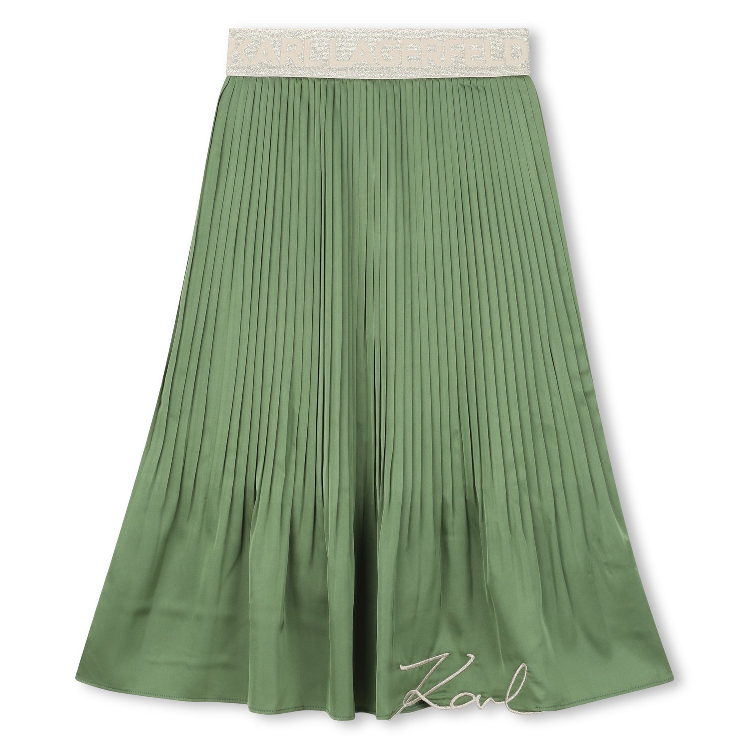 Pleated Midi Skirt in Dill Karl Lagerfeld Kids