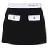 Black Stretch Jersey Skirt with Contrast Waistband and Front Pockets for Girls Karl Lagerfeld Kids