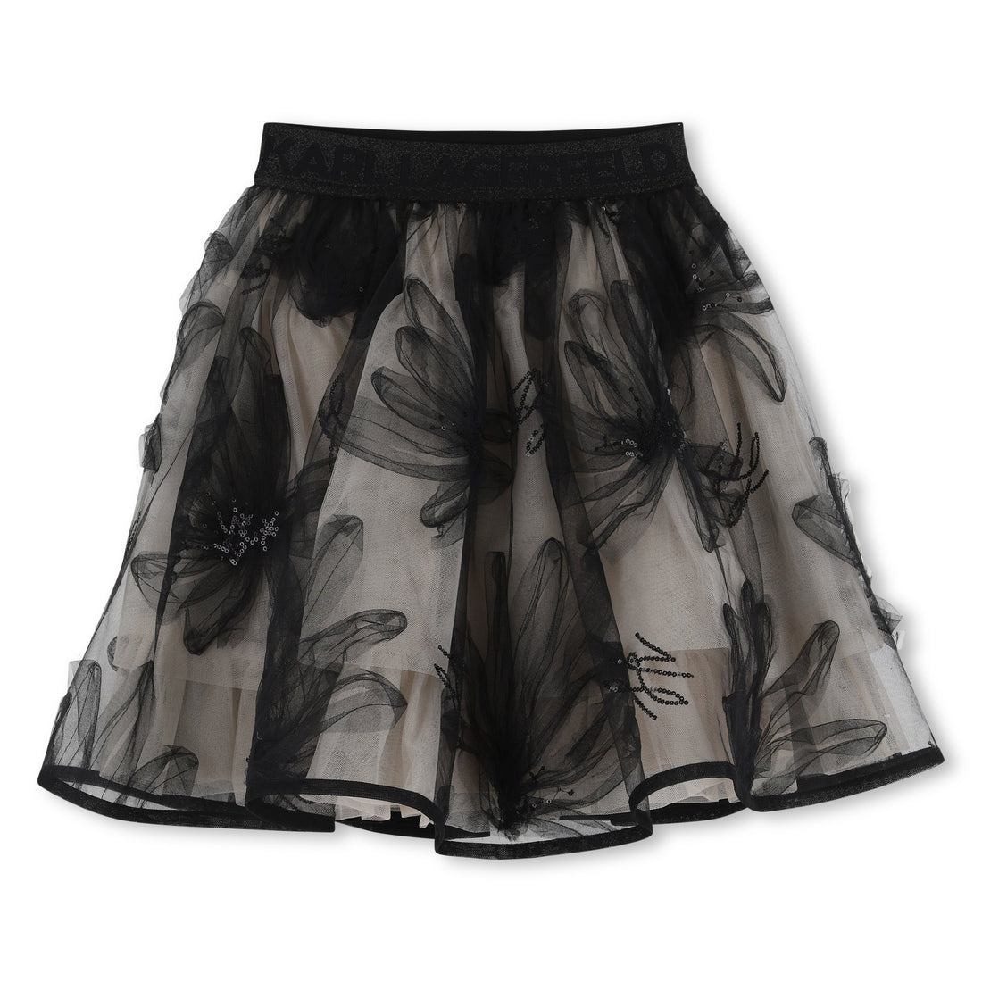 Mesh Skirt in Black Karl Lagerfeld Kids