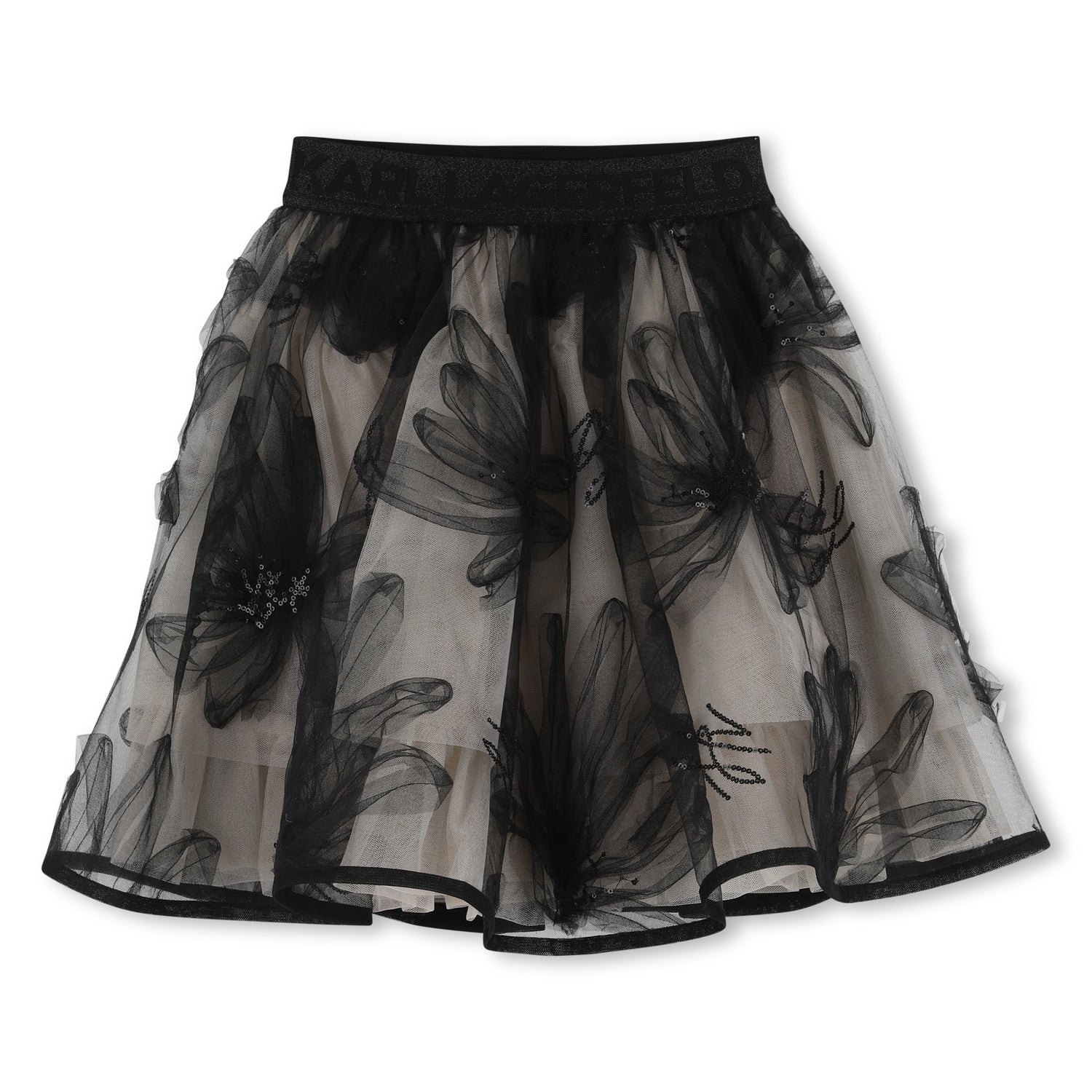 Mesh Skirt in Black Karl Lagerfeld Kids