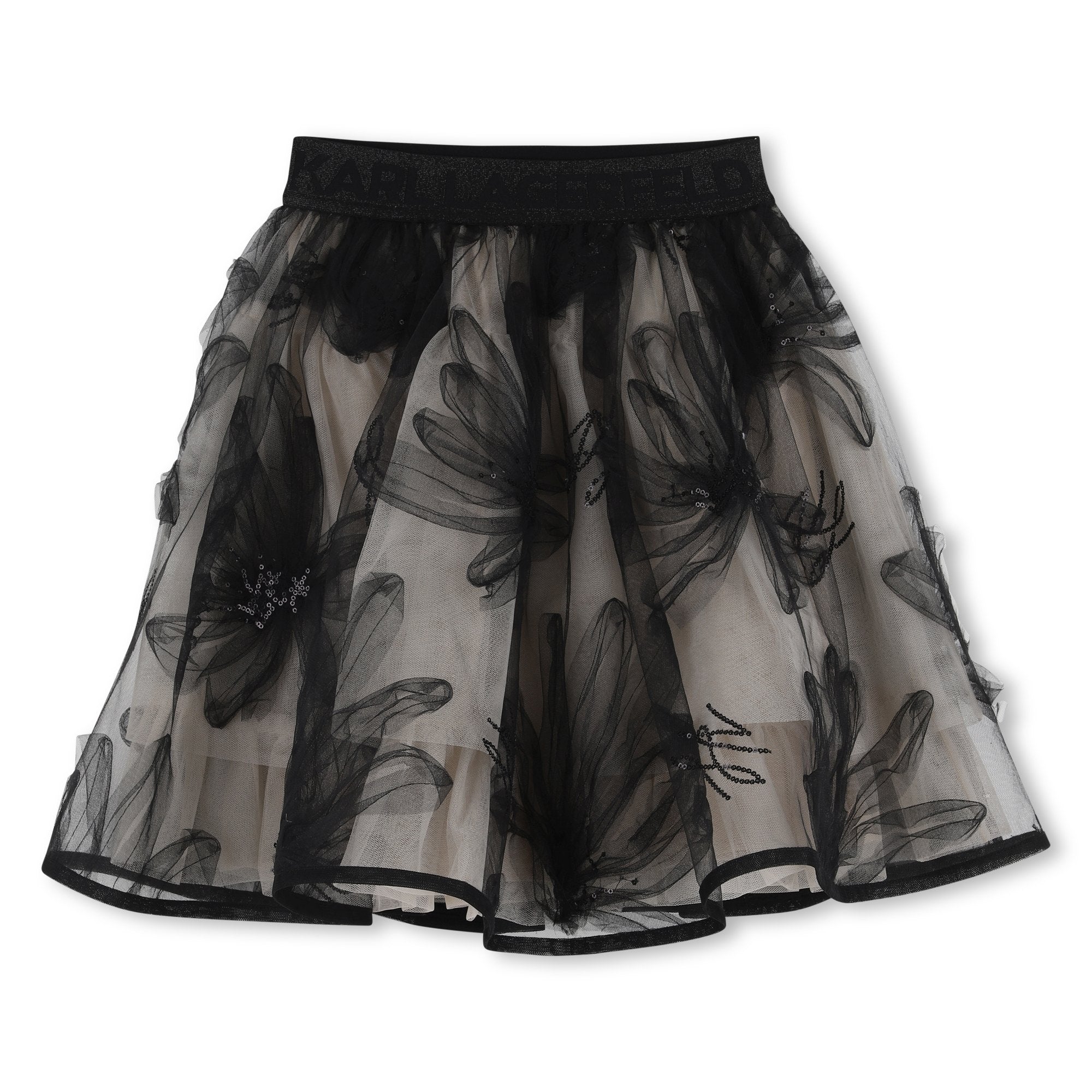 Mesh Skirt in Black Karl Lagerfeld Kids
