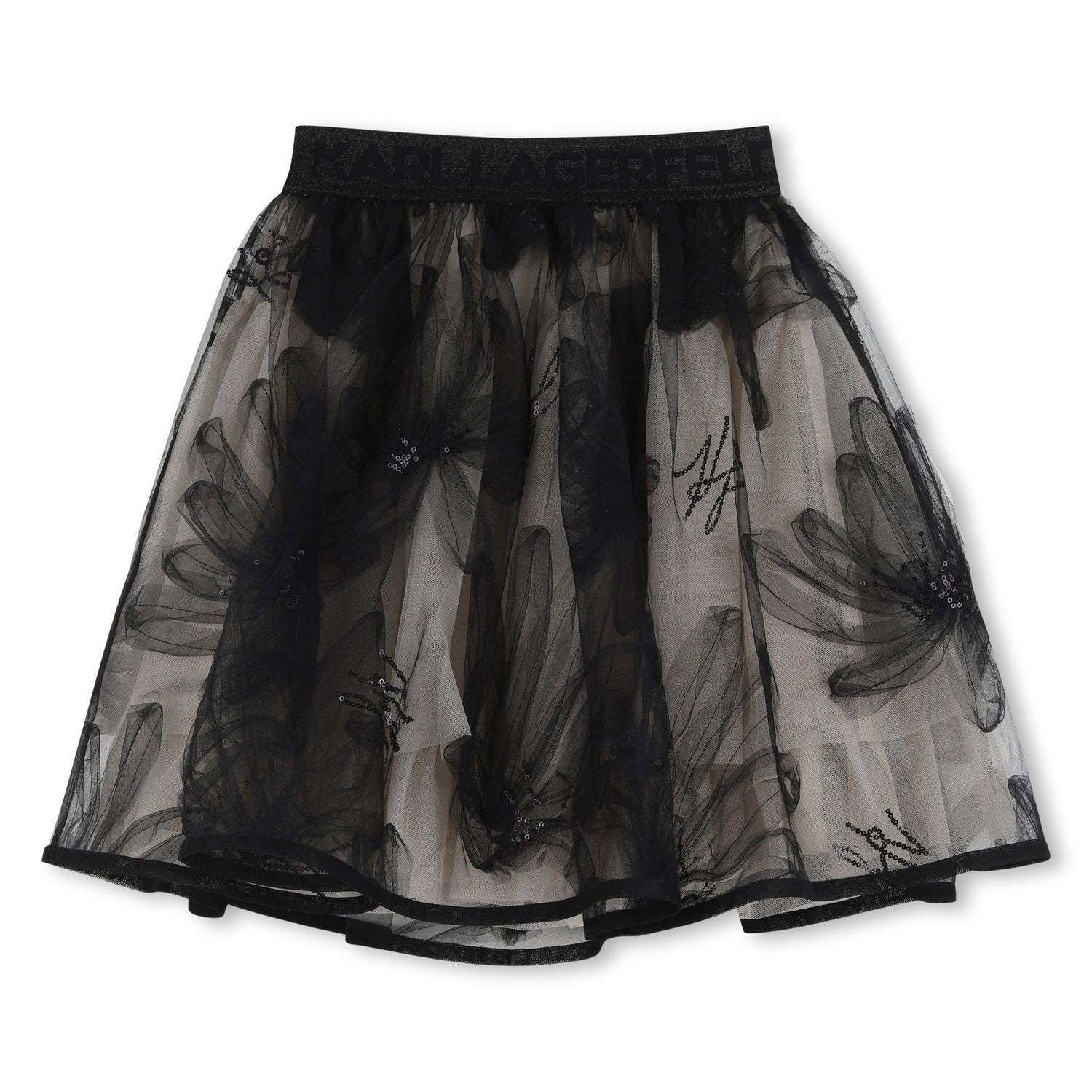 Mesh Skirt in Black Karl Lagerfeld Kids