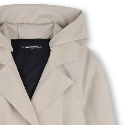 Twill Trench Coat in Khaki Karl Lagerfeld Kids