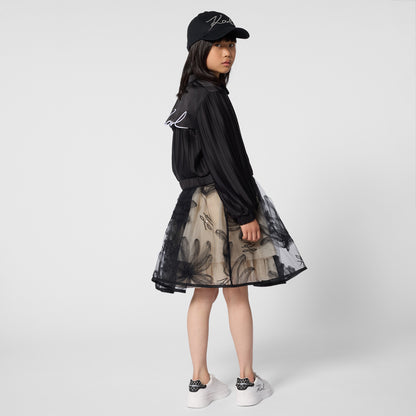 Pleated Jacket in Black Karl Lagerfeld Kids