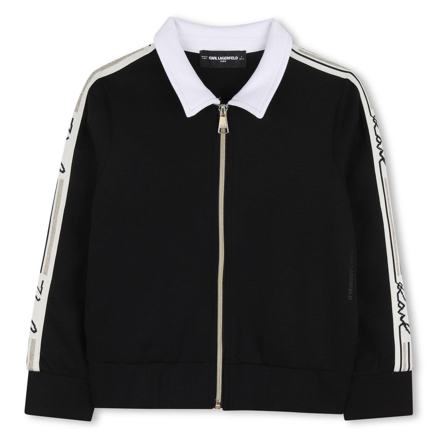 Cardigan in Black Double Jersey Karl Lagerfeld Kids