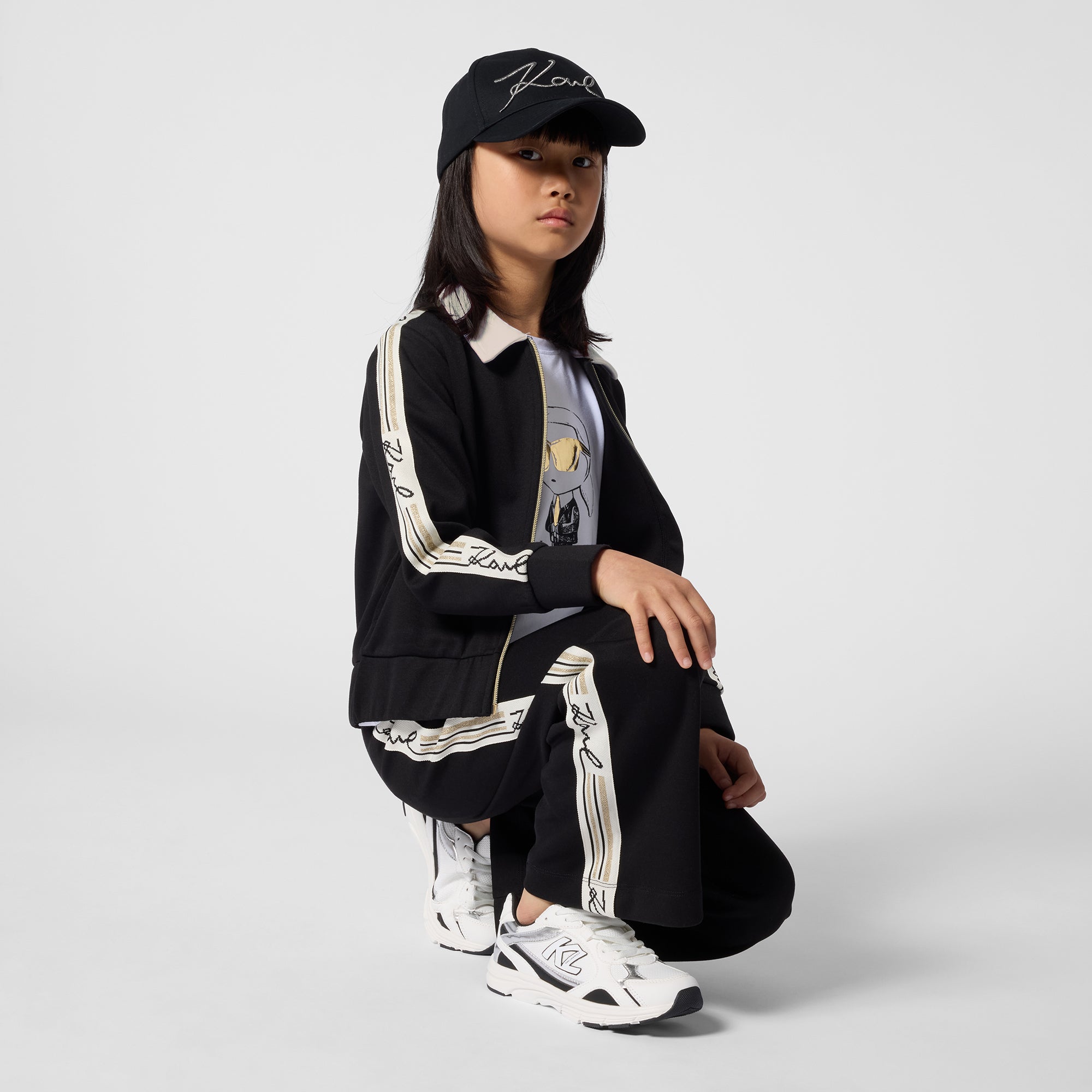 Cardigan in Black Double Jersey Karl Lagerfeld Kids