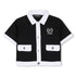 Black Short Sleeve Jersey Jacket with Contrast Trims and Front Pockets for Girls Karl Lagerfeld Kids