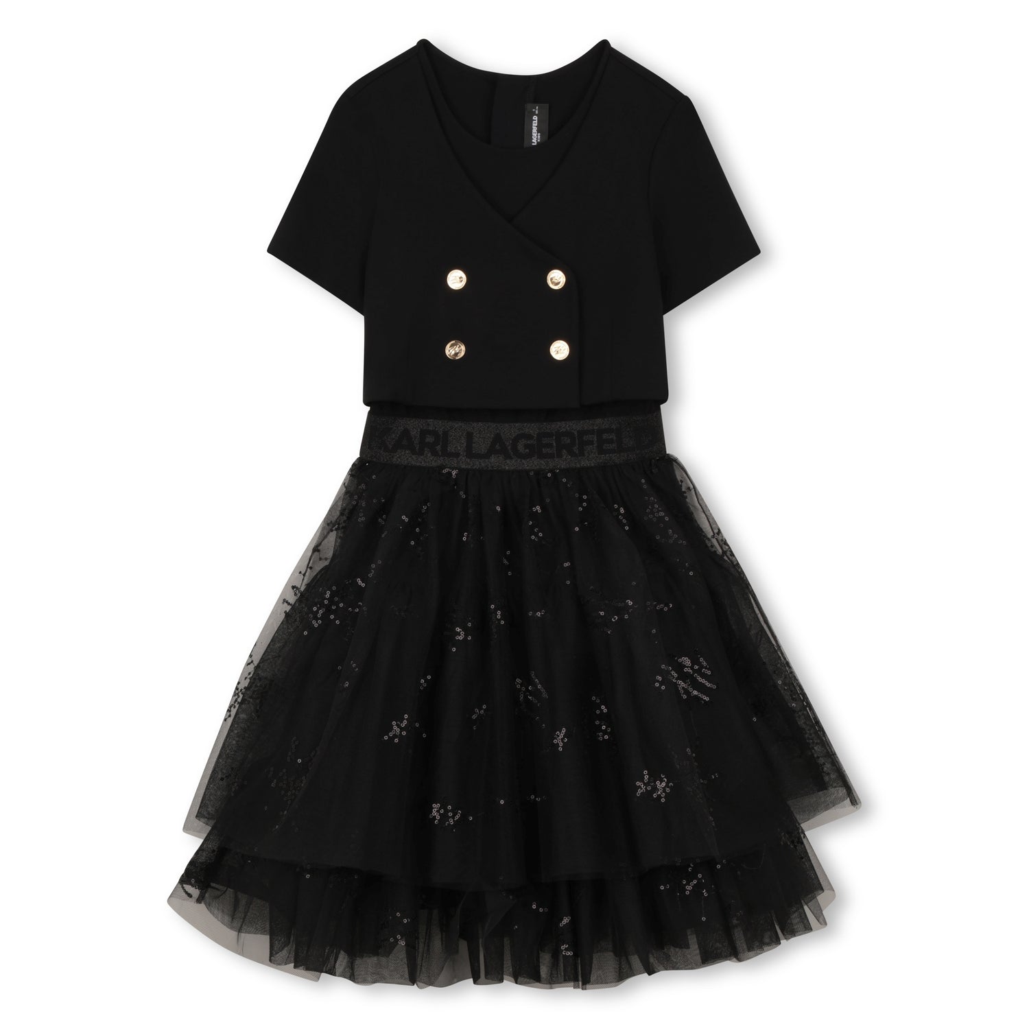 Ceremony Dress in Black Karl Lagerfeld Kids