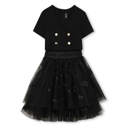 Ceremony Dress in Black Karl Lagerfeld Kids