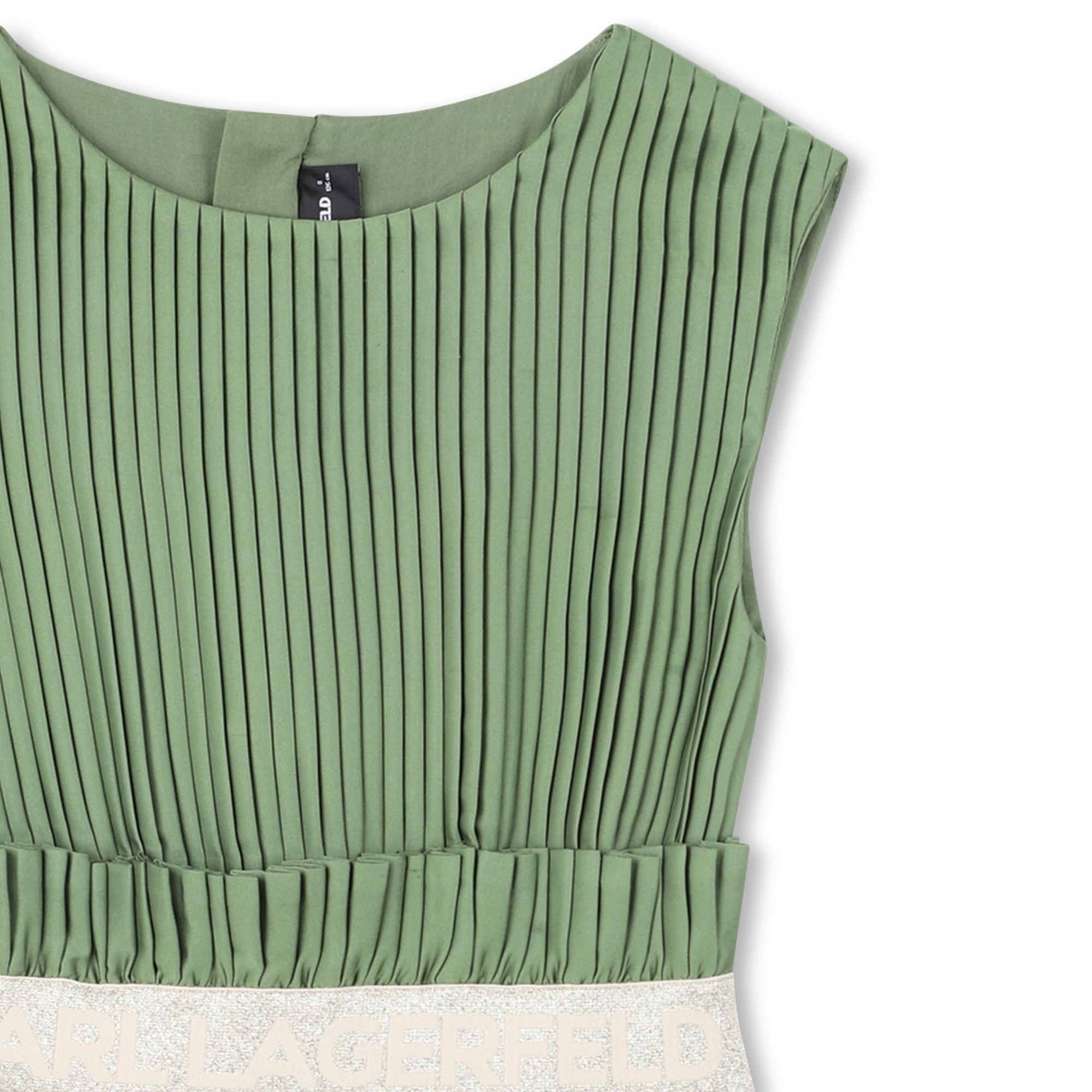 Pleated Dress in Dill Karl Lagerfeld Kids