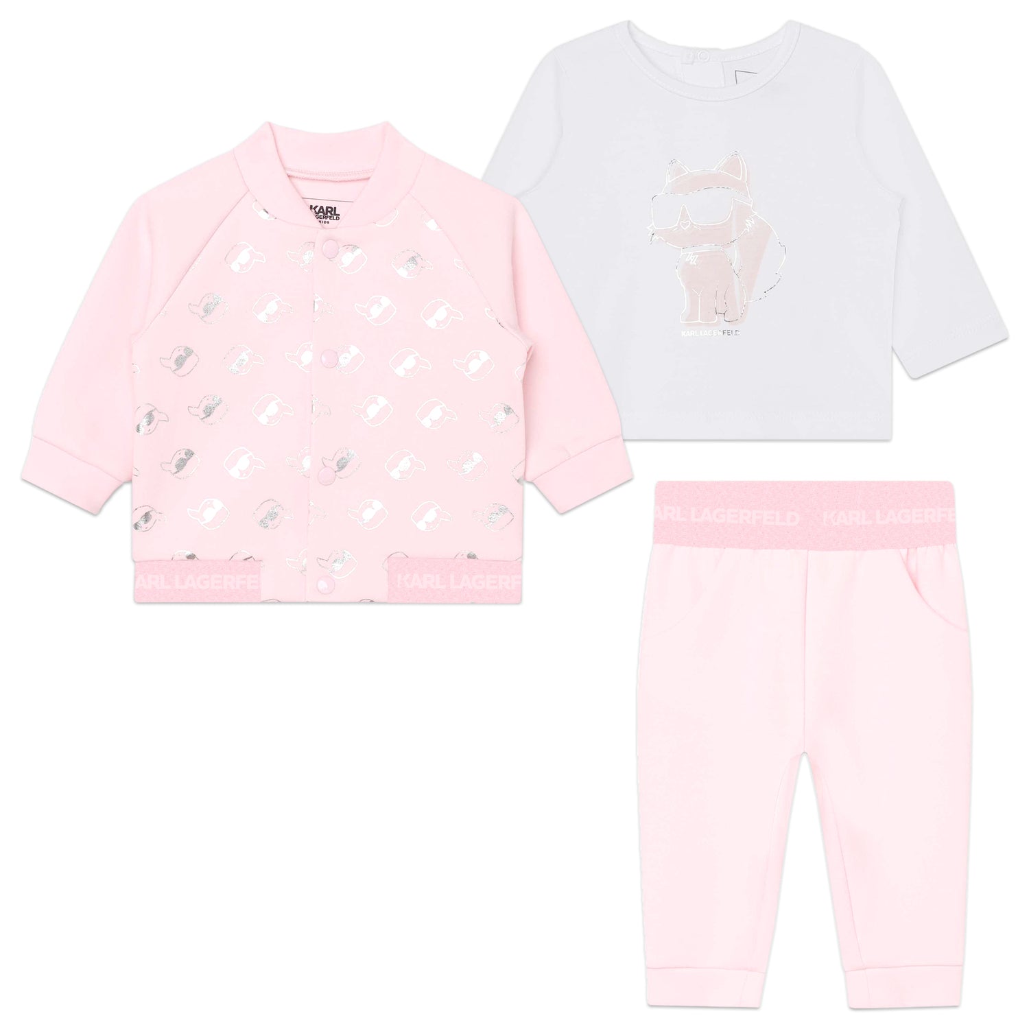 Karl Lagerfeld Kids T-Shirt+Trousers+Cardigan Set Style: Z98145