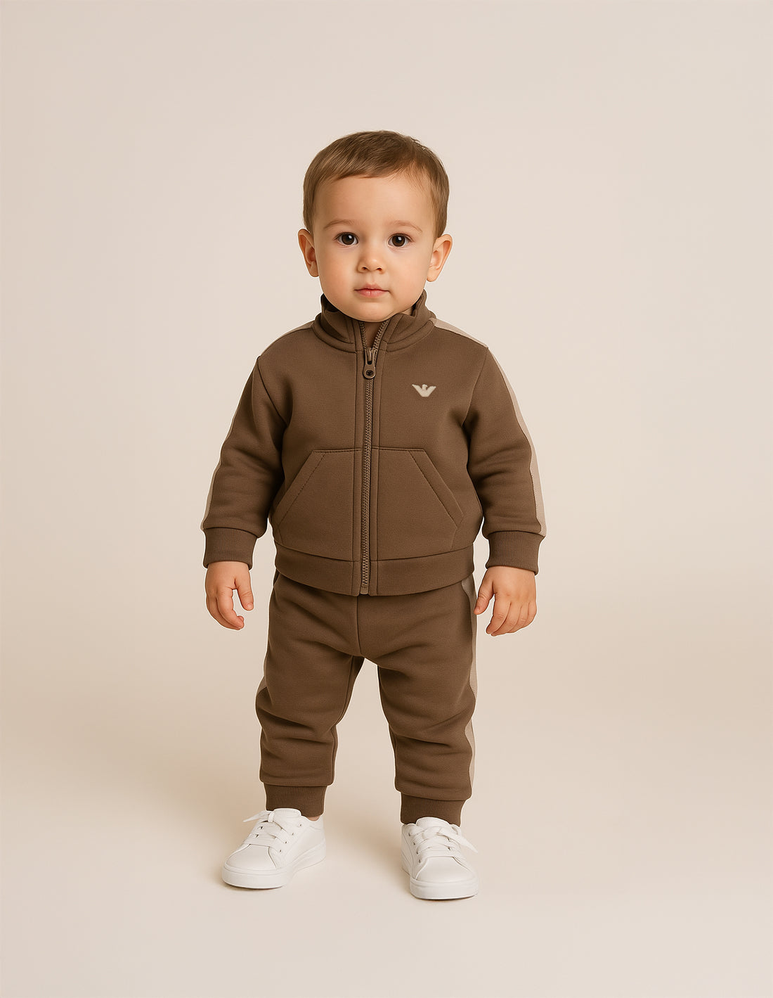 Baby Zip-Up Tracksuit in Chocolate