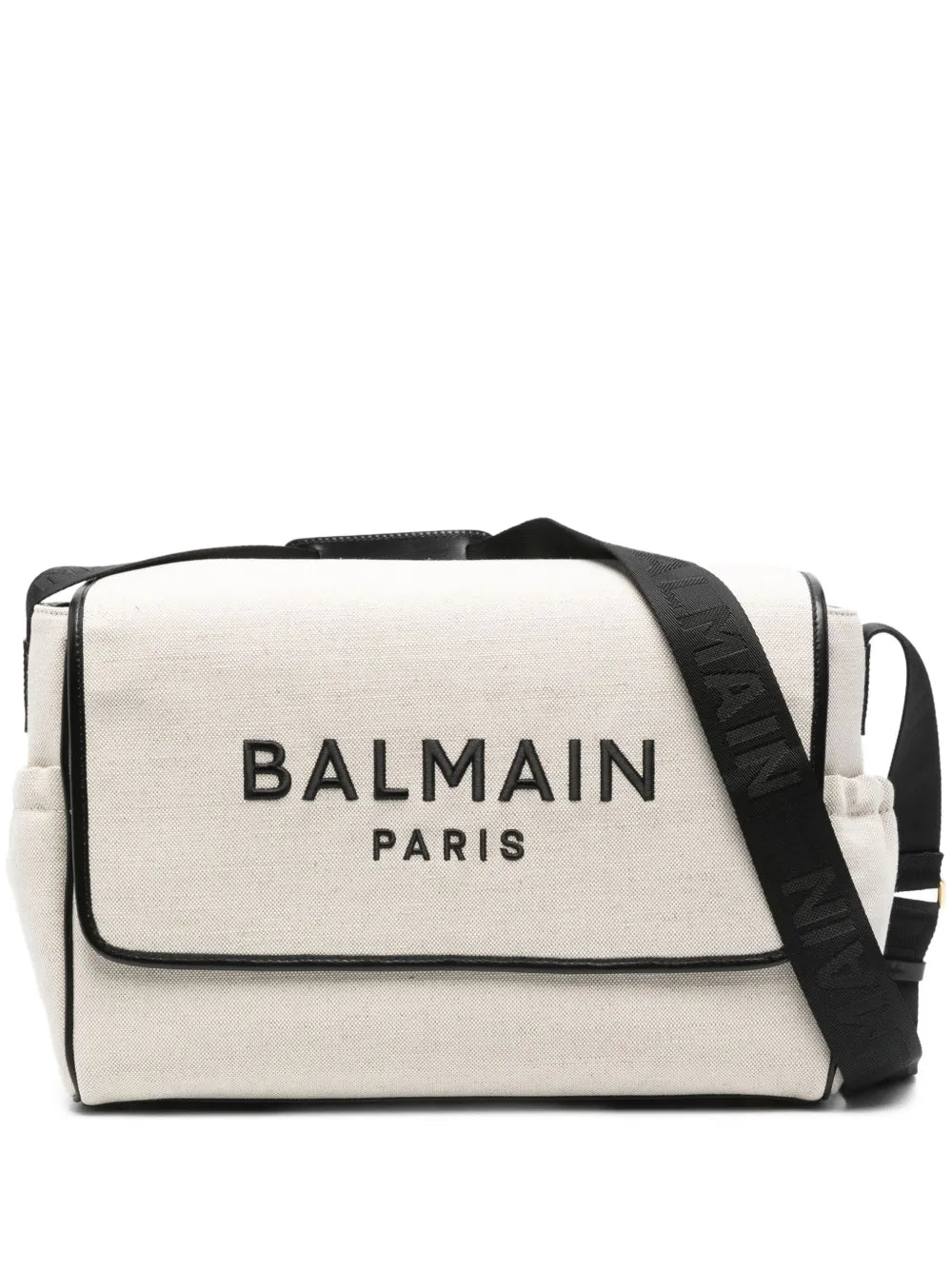 Cotton-Linen Canvas Changing Bag with Embroidered Logo