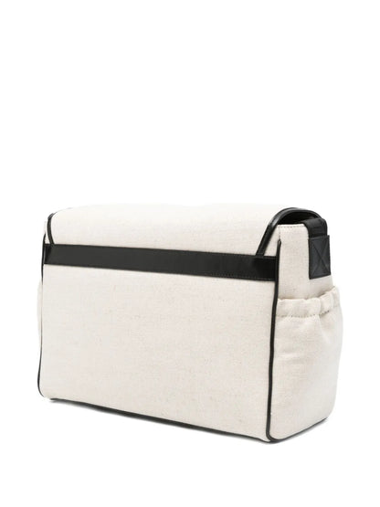 Cotton-Linen Canvas Changing Bag with Embroidered Logo