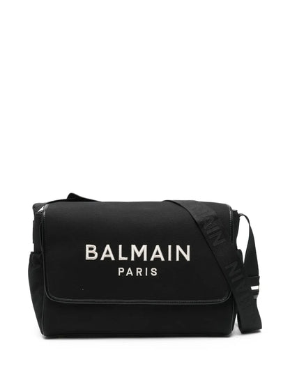 Cotton-Linen Canvas Changing Bag with Embroidered Logo
