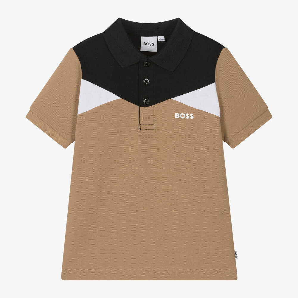 Colour Block Cotton Polo Shirt