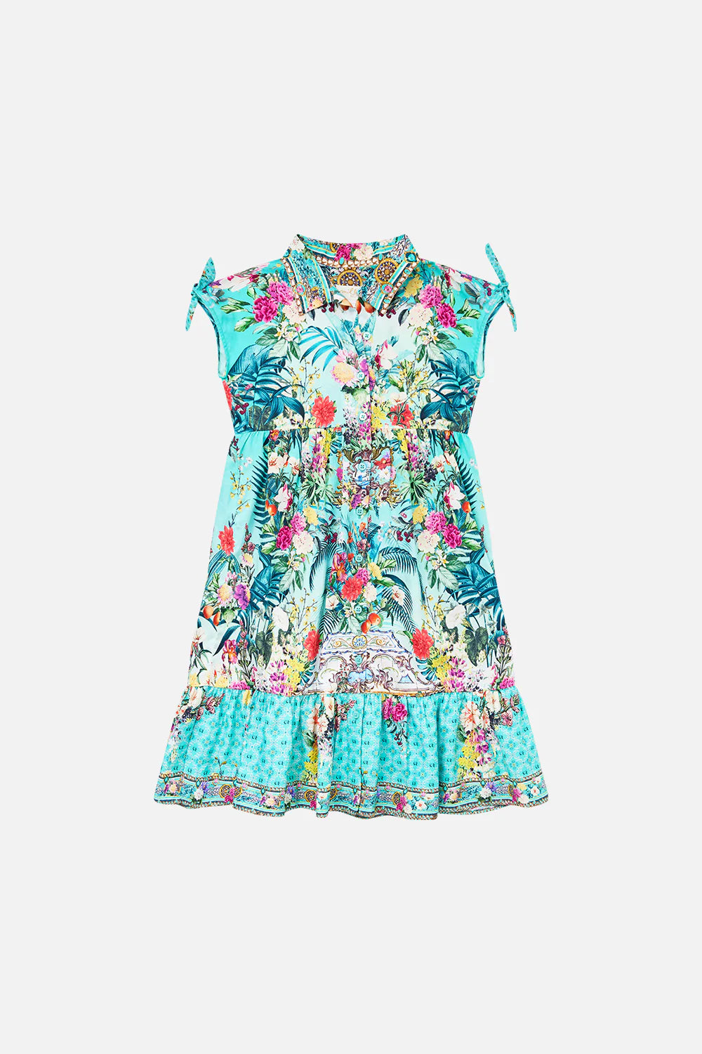 Gardens Of Queluz Button Through Dress With Bows 4-10