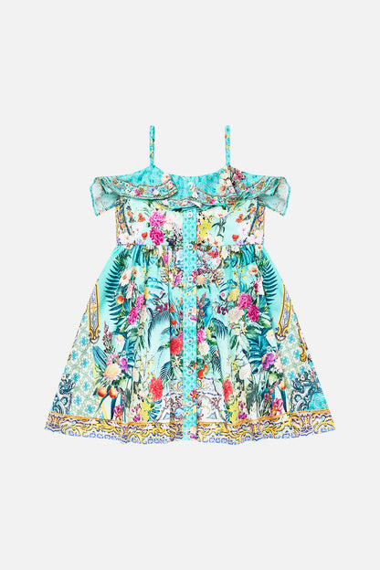 Gardens Of Queluz Strappy Mini Dress With Waist Bow 4-12