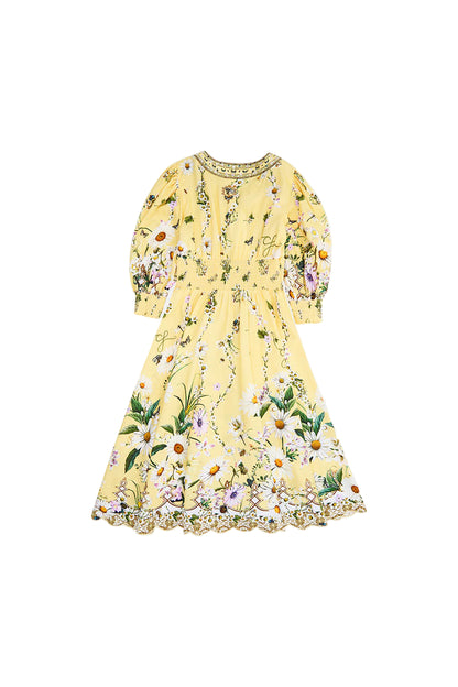 Kids Shirred Button Through Maxi Dress 4-10