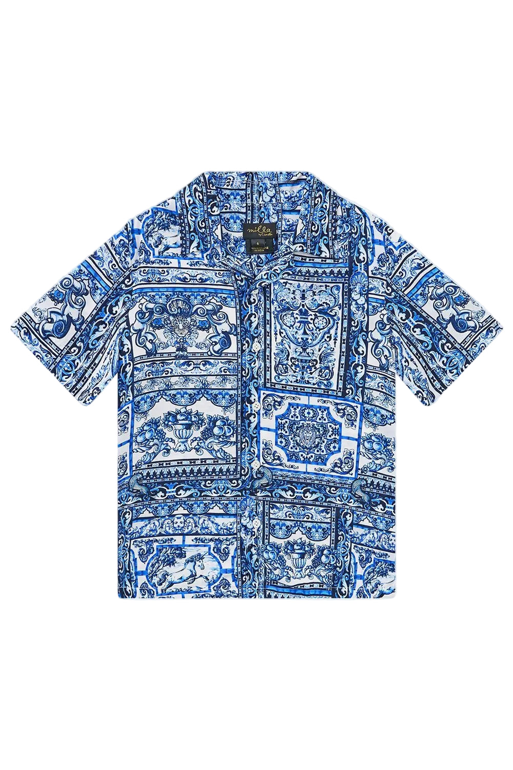 Azul Aristocracy Boys Short Sleeve Camp Collared Shirt camilla